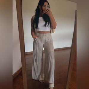 White flowey summer pants